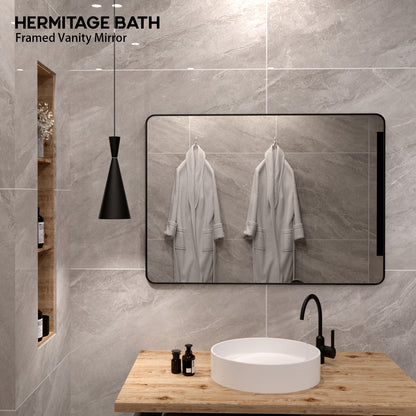 48 in. W x 36 in. H Rectangular Framed Wall Bathroom Vanity Mirror SM-4836MB-9