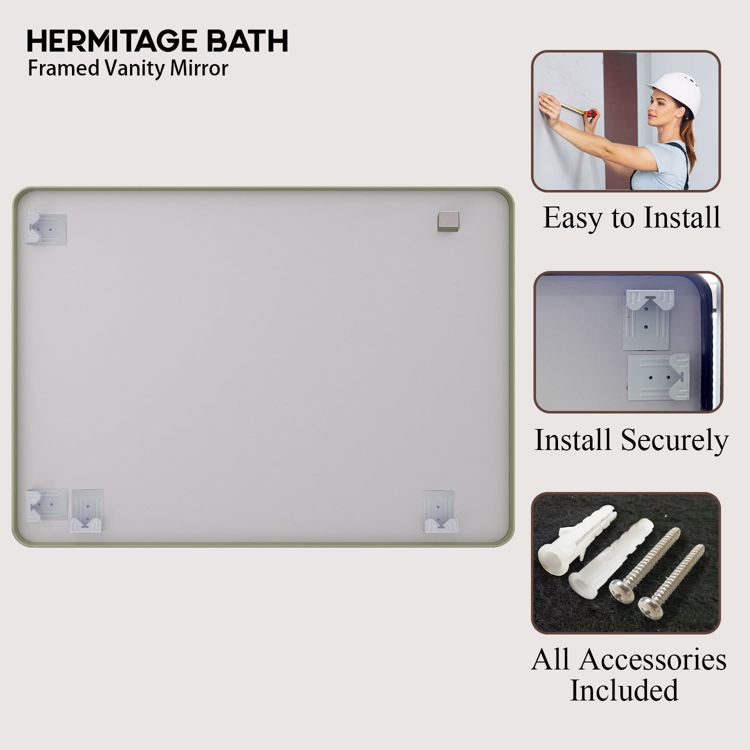 Cosy 48 in. W x 36 in. H Rectangular Framed Wall Bathroom Vanity Mirror SM-4836MG-11