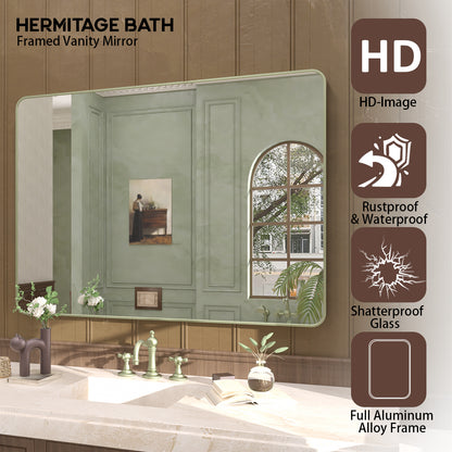 Cosy 48 in. W x 36 in. H Rectangular Framed Wall Bathroom Vanity Mirror SM-4836MG-4