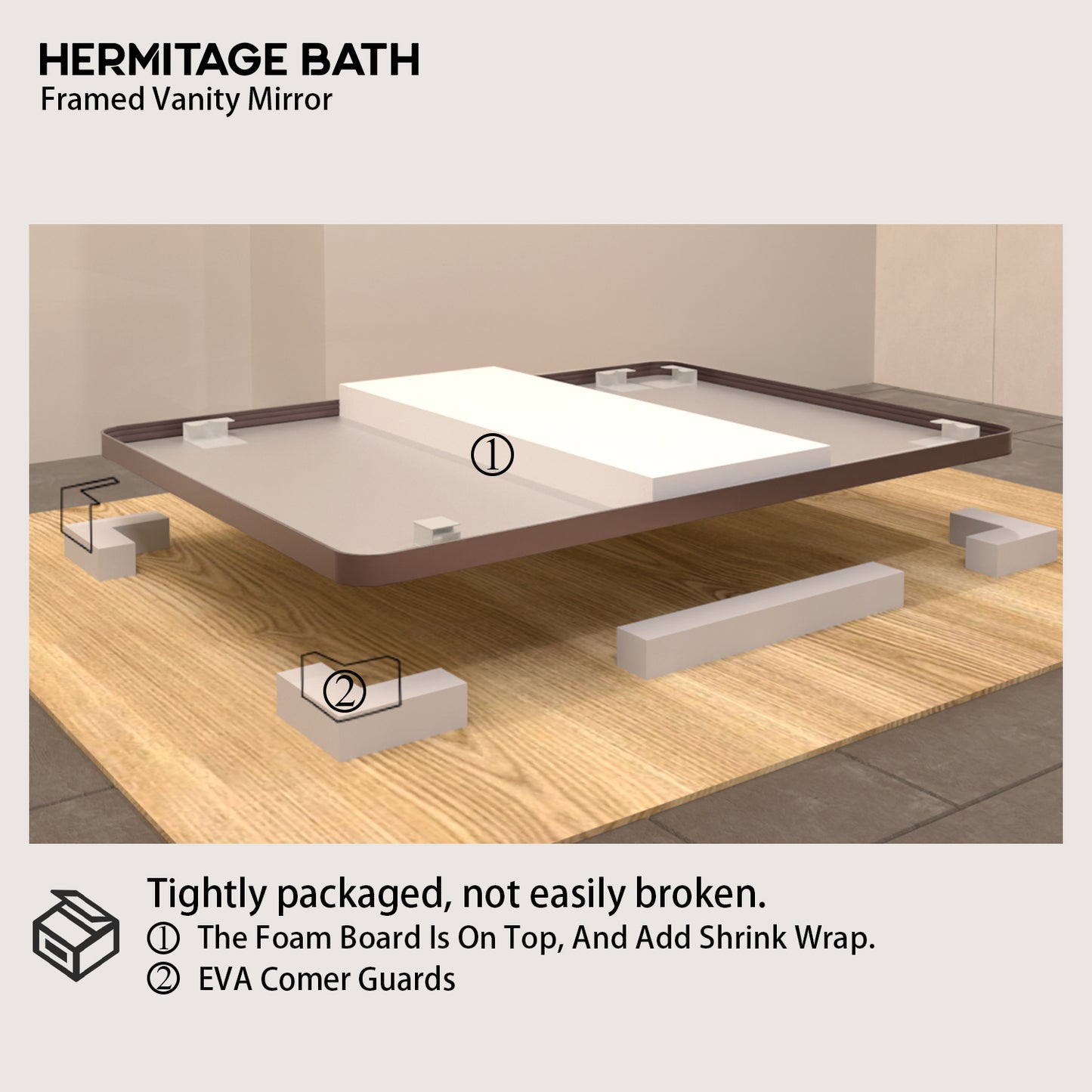 48 in. W x 36 in. H Rectangular Framed Wall Bathroom Vanity Mirror SM-4836ORB-12