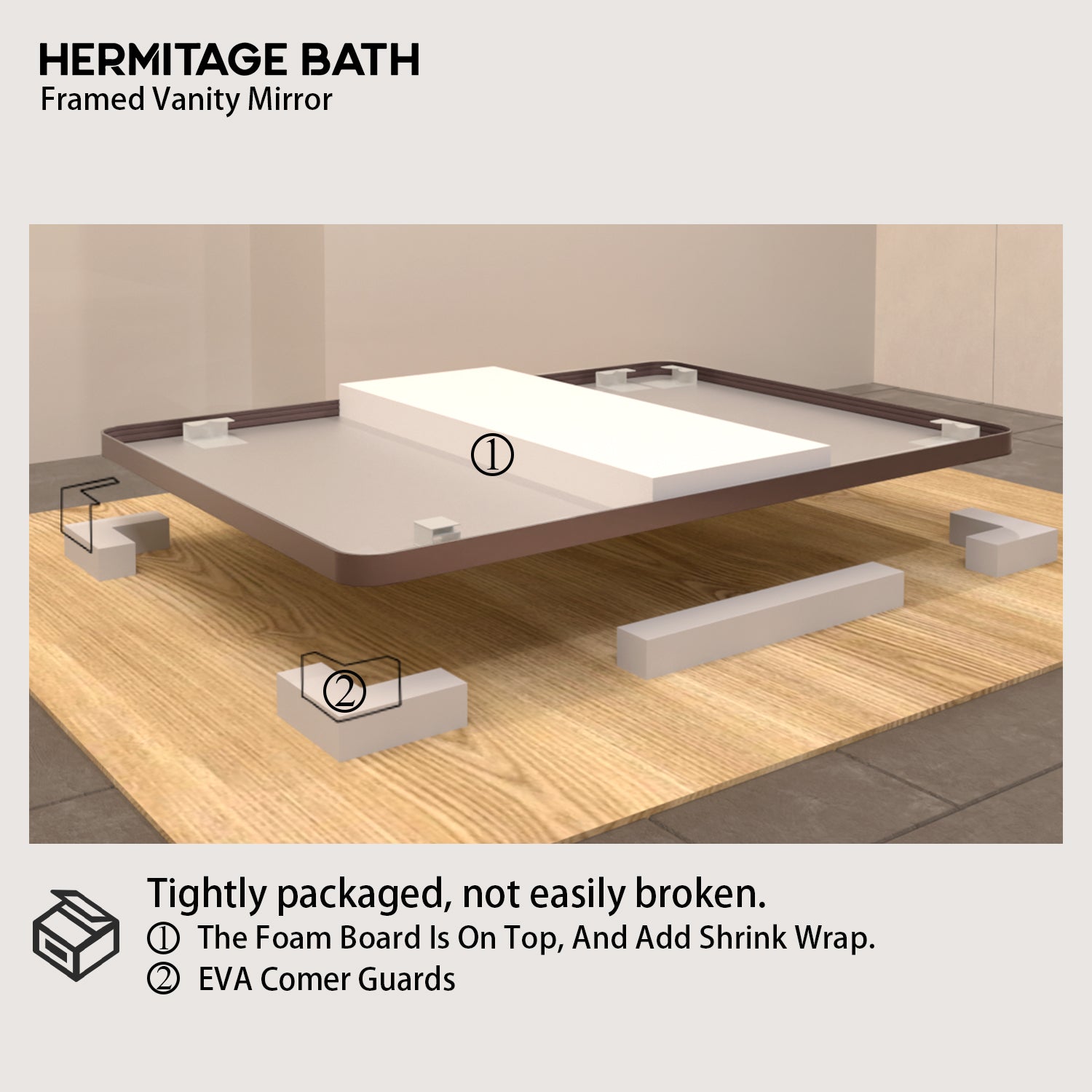 48 in. W x 36 in. H Rectangular Framed Wall Bathroom Vanity Mirror SM-4836ORB-12