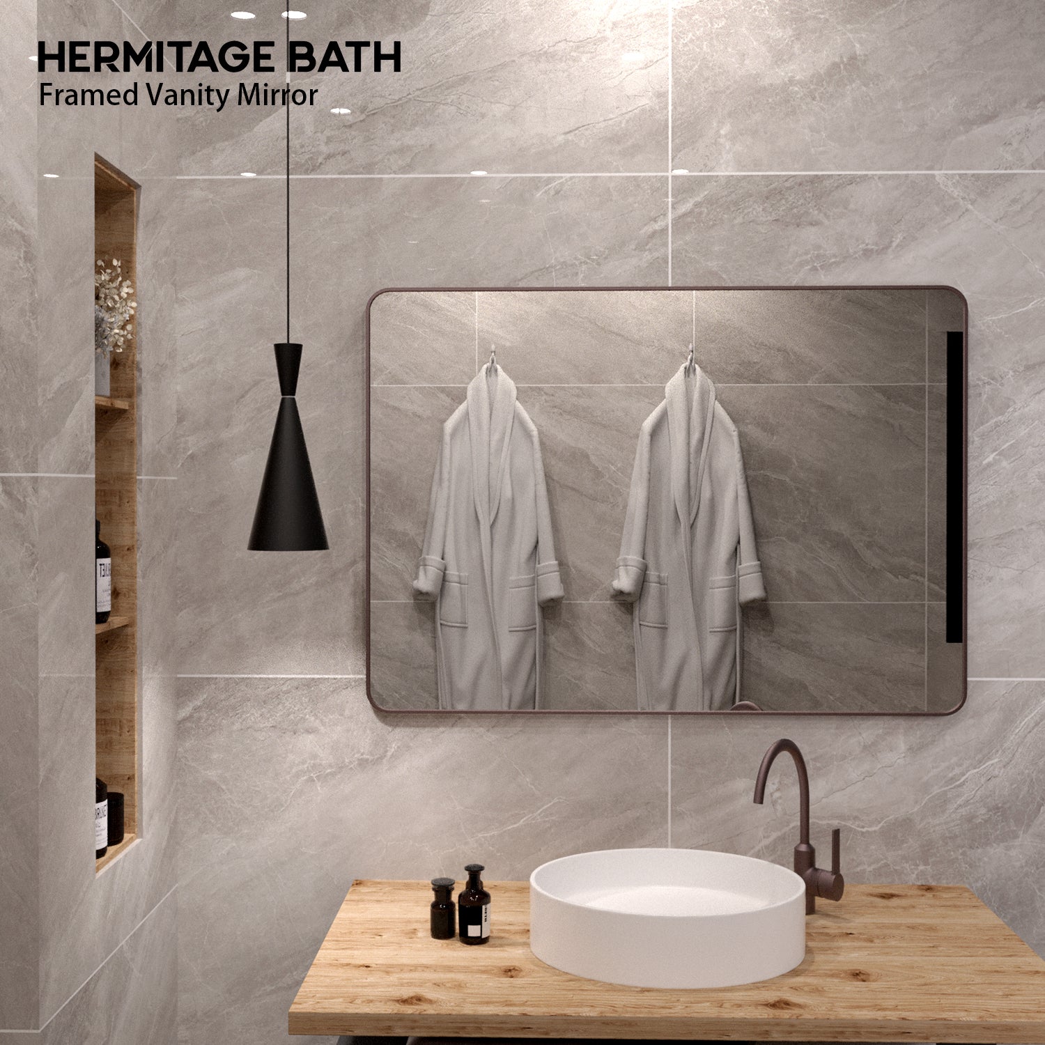 Cosy 48 in. W x 36 in. H Rectangular Framed Wall Bathroom Vanity Mirror SM-4836ORB-9_7cf3e619-476f-4c1b-8292-d56c22672e8a