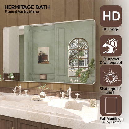 Cosy 60 in. W x 36 in. H Rectangular Framed Wall Bathroom Vanity Mirror