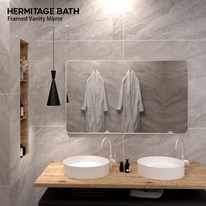 Cosy 60 in. W x 36 in. H Rectangular Framed Wall Bathroom Vanity Mirror