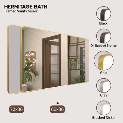 Cosy 60 in. W x 36 in. H Rectangular Framed Wall Bathroom Vanity Mirror