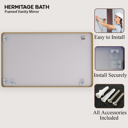 Cosy 60 in. W x 36 in. H Rectangular Framed Wall Bathroom Vanity Mirror
