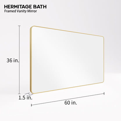 Cosy 60 in. W x 36 in. H Rectangular Framed Wall Bathroom Vanity Mirror