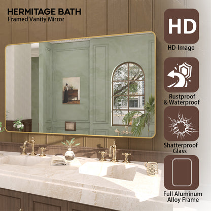 Cosy 60 in. W x 36 in. H Rectangular Framed Wall Bathroom Vanity Mirror
