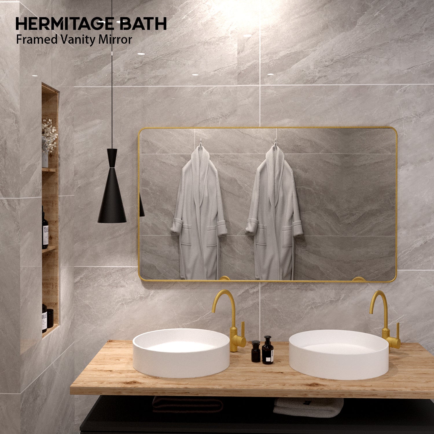 Cosy 60 in. W x 36 in. H Rectangular Framed Wall Bathroom Vanity Mirror SM-6036G-9_9f0b2a44-7278-4d7d-9946-63acfa6317fc
