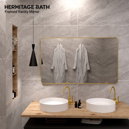 Cosy 60 in. W x 36 in. H Rectangular Framed Wall Bathroom Vanity Mirror