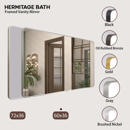 Cosy 60 in. W x 36 in. H Rectangular Framed Wall Bathroom Vanity Mirror