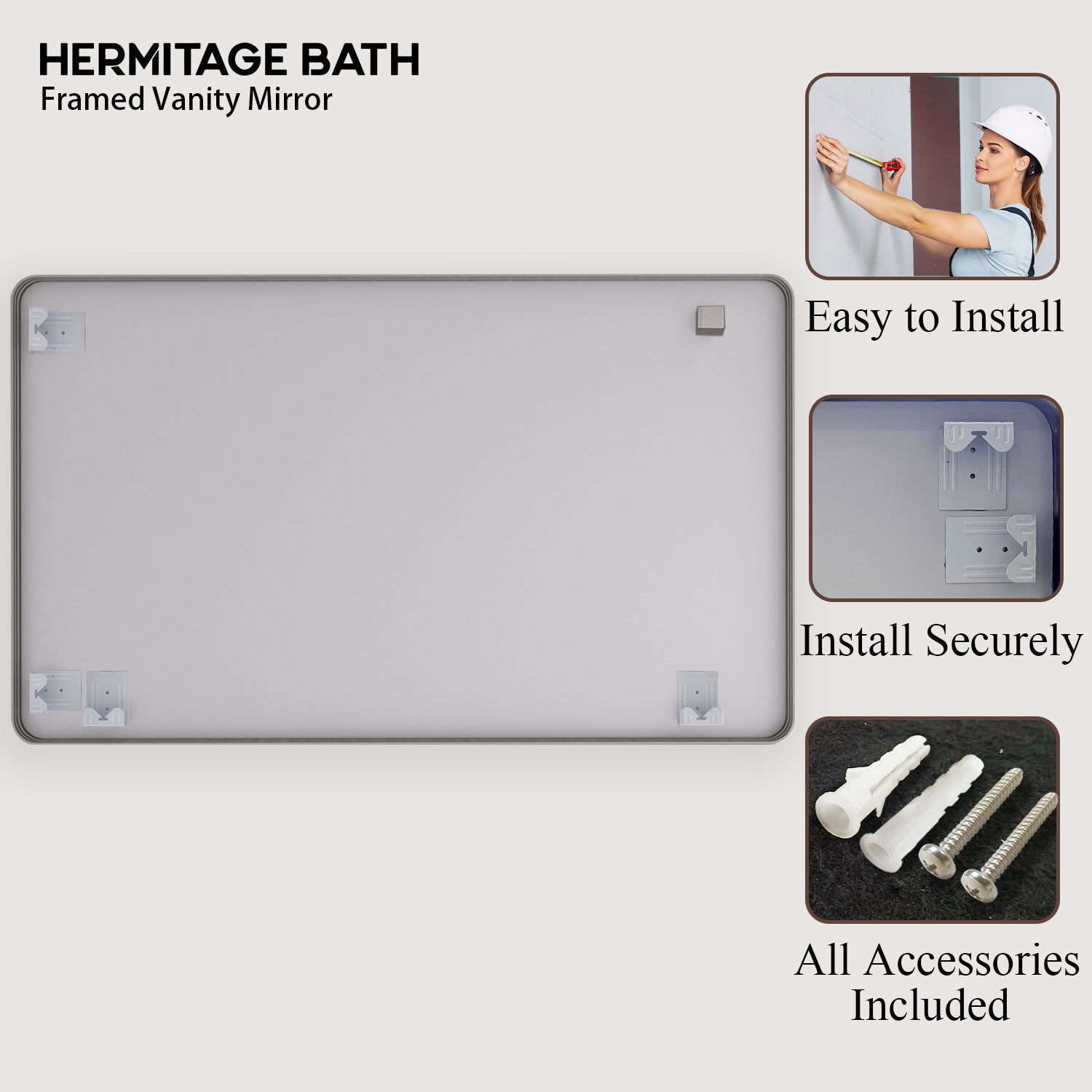 Cosy 60 in. W x 36 in. H Rectangular Framed Wall Bathroom Vanity Mirror SM-6036GY-11_ce87465c-fdcd-410a-abeb-049c7a069a16