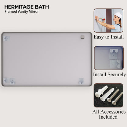 Cosy 60 in. W x 36 in. H Rectangular Framed Wall Bathroom Vanity Mirror SM-6036GY-11_ce87465c-fdcd-410a-abeb-049c7a069a16
