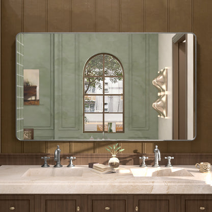 Cosy 60 in. W x 36 in. H Rectangular Framed Wall Bathroom Vanity Mirror Gun Grey SM-6036GY-1_8983b9a2-bb8d-4f55-8775-5e9d4319ec90