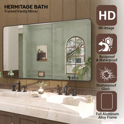 Cosy 60 in. W x 36 in. H Rectangular Framed Wall Bathroom Vanity Mirror