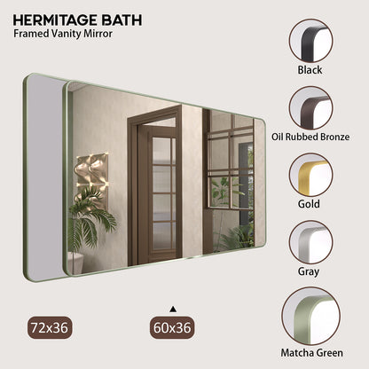 Cosy 60 in. W x 36 in. H Rectangular Framed Wall Bathroom Vanity Mirror SM-6036MG-10