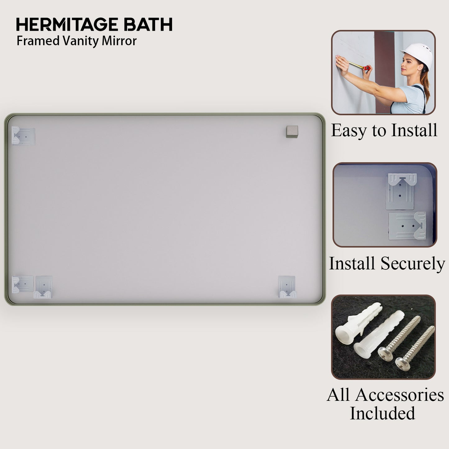 Cosy 60 in. W x 36 in. H Rectangular Framed Wall Bathroom Vanity Mirror SM-6036MG-11