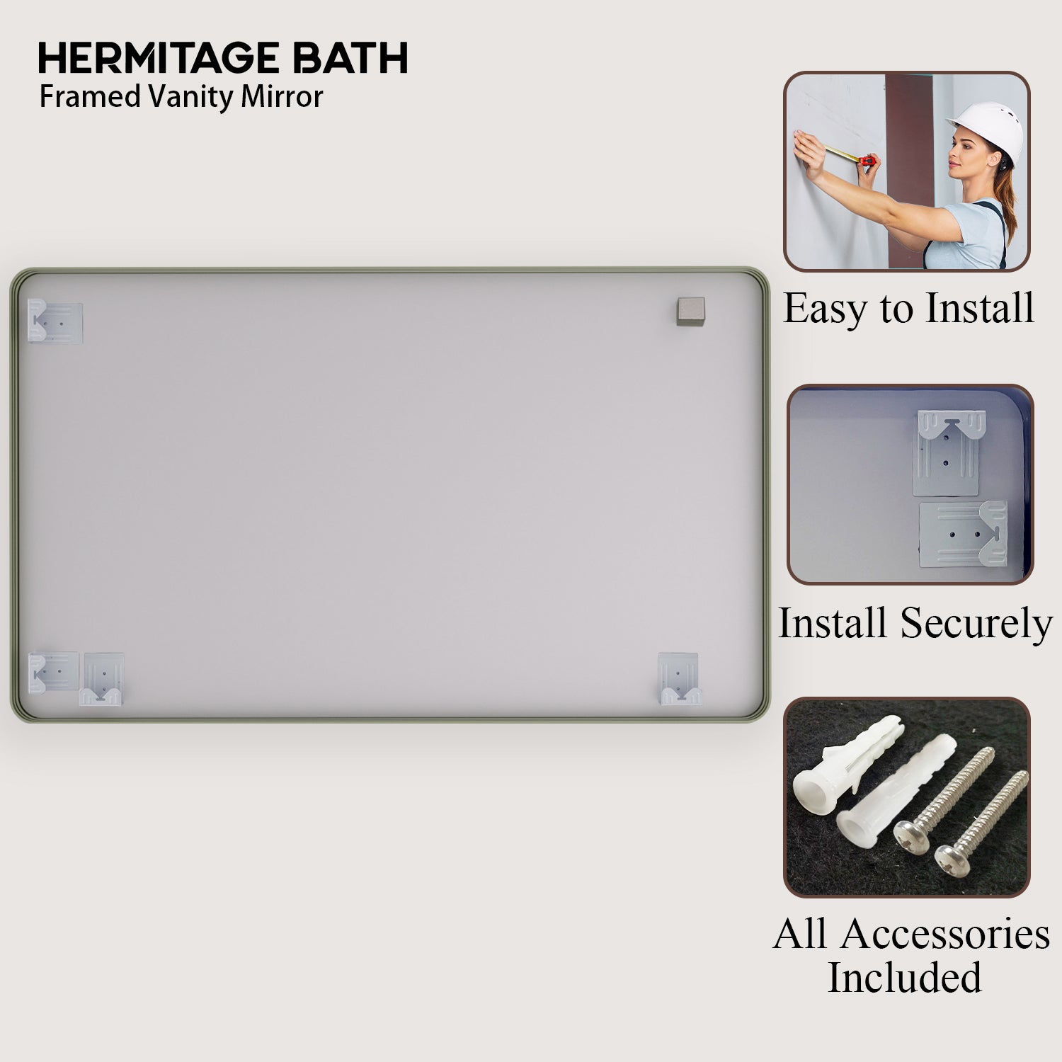 Cosy 60 in. W x 36 in. H Rectangular Framed Wall Bathroom Vanity Mirror SM-6036MG-11