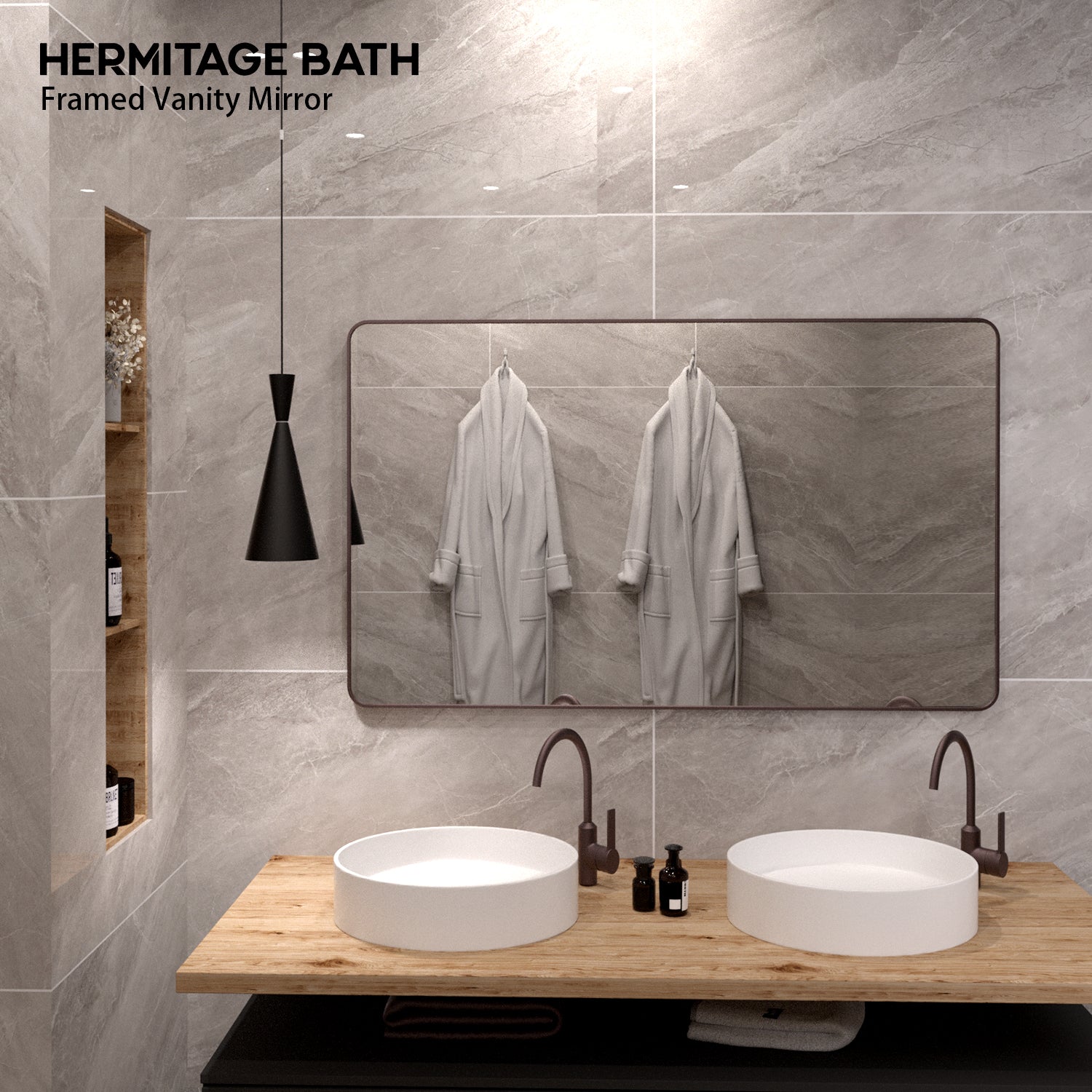 Cosy 60 in. W x 36 in. H Rectangular Framed Wall Bathroom Vanity Mirror SM-6036ORB-9_be7f1bee-7a1f-4678-9d5b-e15d8e6535ac