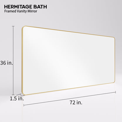 Cosy 72 in. W x 36 in. H Rectangular Framed Wall Bathroom Vanity Mirror SM-7236G-3