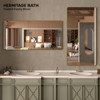 Cosy 72 in. W x 36 in. H Rectangular Framed Wall Bathroom Vanity Mirror SM-7236G-8