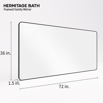 Cosy 72 in. W x 36 in. H Rectangular Framed Wall Bathroom Vanity Mirror SM-7236MB-3