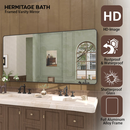 Cosy 72 in. W x 36 in. H Rectangular Framed Wall Bathroom Vanity Mirror SM-7236MB-4