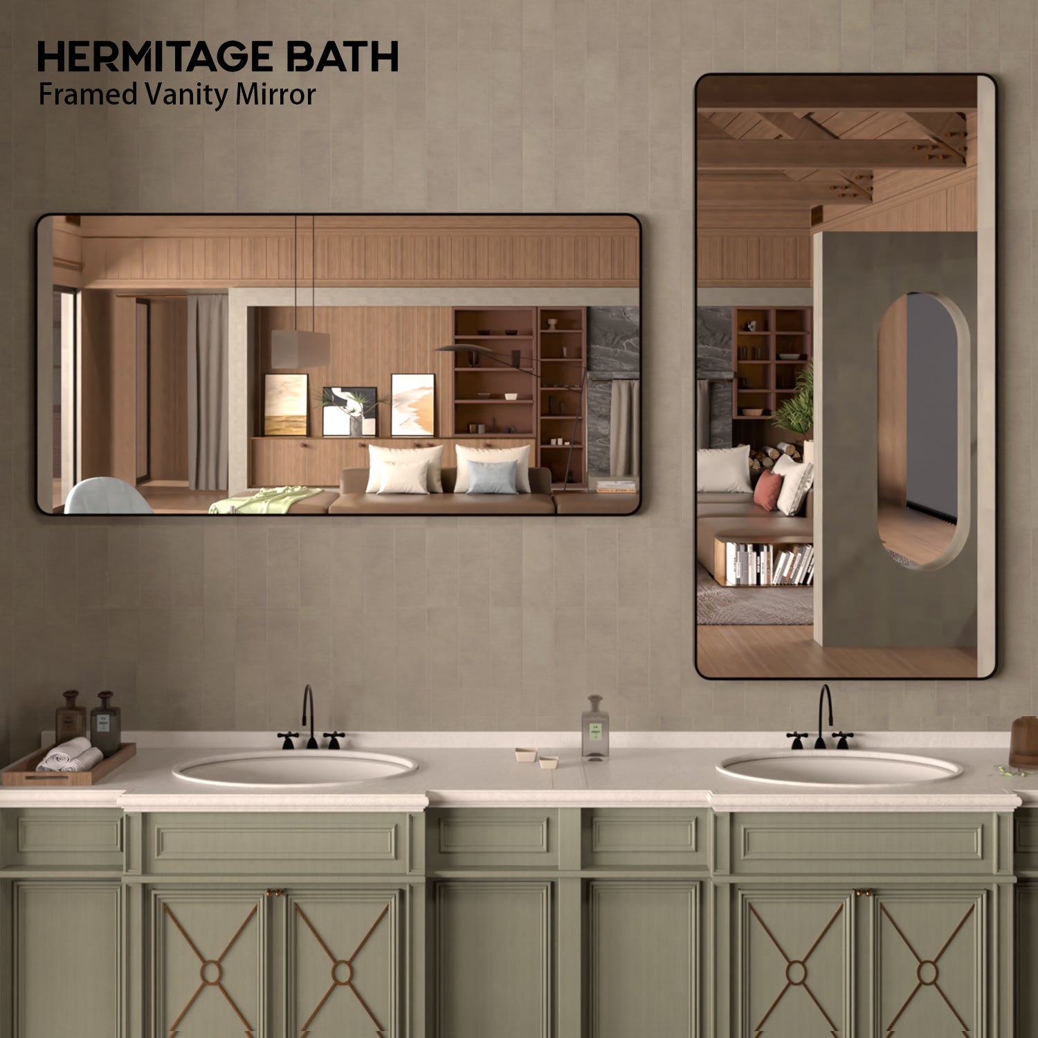 Cosy 72 in. W x 36 in. H Rectangular Framed Wall Bathroom Vanity Mirror SM-7236MB-8