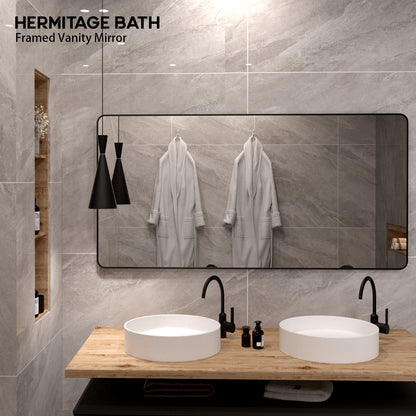 Cosy 72 in. W x 36 in. H Rectangular Framed Wall Bathroom Vanity Mirror SM-7236MB-9