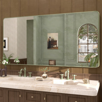 Cosy 72 in. W x 36 in. H Rectangular Framed Wall Bathroom Vanity Mirror SM-7236MG-2