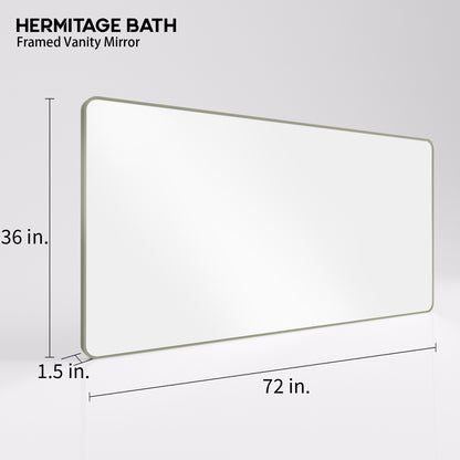 Cosy 72 in. W x 36 in. H Rectangular Framed Wall Bathroom Vanity Mirror SM-7236MG-3