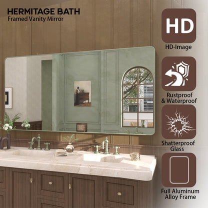 Cosy 72 in. W x 36 in. H Rectangular Framed Wall Bathroom Vanity Mirror SM-7236MG-4