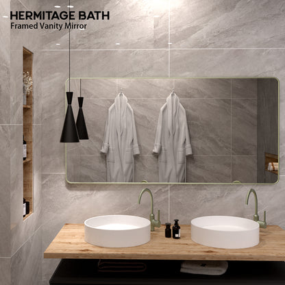 Cosy 72 in. W x 36 in. H Rectangular Framed Wall Bathroom Vanity Mirror SM-7236MG-9