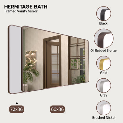 Cosy 72 in. W x 36 in. H Rectangular Framed Wall Bathroom Vanity Mirror SM-7236ORB-10