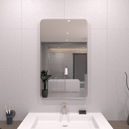TaiMei 24 in. W x 32 in. H Rectangular Framed Wall Bathroom Vanity Mirror Brushed Nickel SM2432-BN-01_cf3f0dab-f8de-474e-8ba7-dcd1f0431bbd