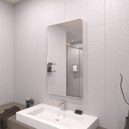 TaiMei 24 in. W x 32 in. H Rectangular Framed Wall Bathroom Vanity Mirror SM2432-BN-02
