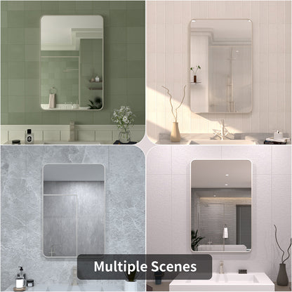 TaiMei 24 in. W x 32 in. H Rectangular Framed Wall Bathroom Vanity Mirror SM2432-BN-12