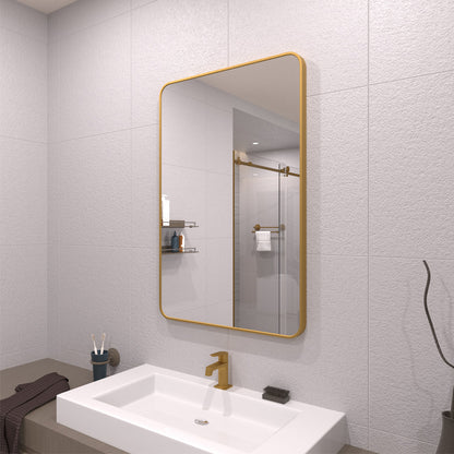TaiMei 24 in. W x 36 in. H Vertical / Horizontal Rectangular Aluminum Framed Wall Mirror SM2436-BG-02