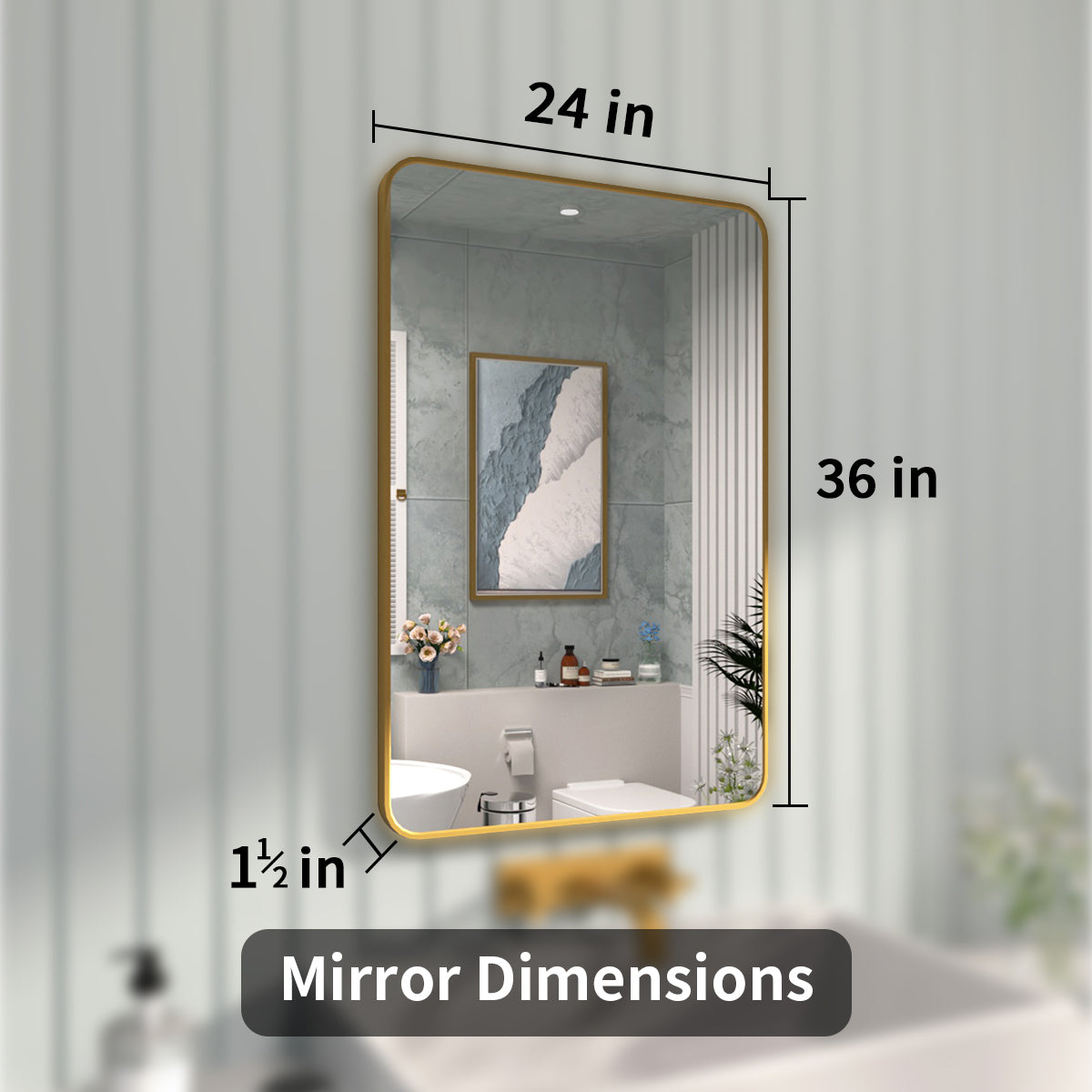 FMNP TaiMei 24 in. W x 36 in. H Rectangular Framed Wall Bathroom Vanity Mirror SM2436-BG-04_1543919e-f443-46c1-9cab-4cf9f05e0265