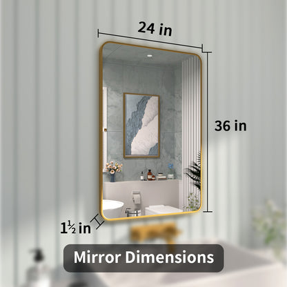 FMNP TaiMei 24 in. W x 36 in. H Rectangular Framed Wall Bathroom Vanity Mirror SM2436-BG-04_1543919e-f443-46c1-9cab-4cf9f05e0265