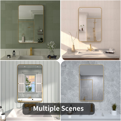 FMNP TaiMei 24 in. W x 36 in. H Rectangular Framed Wall Bathroom Vanity Mirror SM2436-BG-12_5a9679dc-5ff0-4ba4-b50a-4e514ca475a9