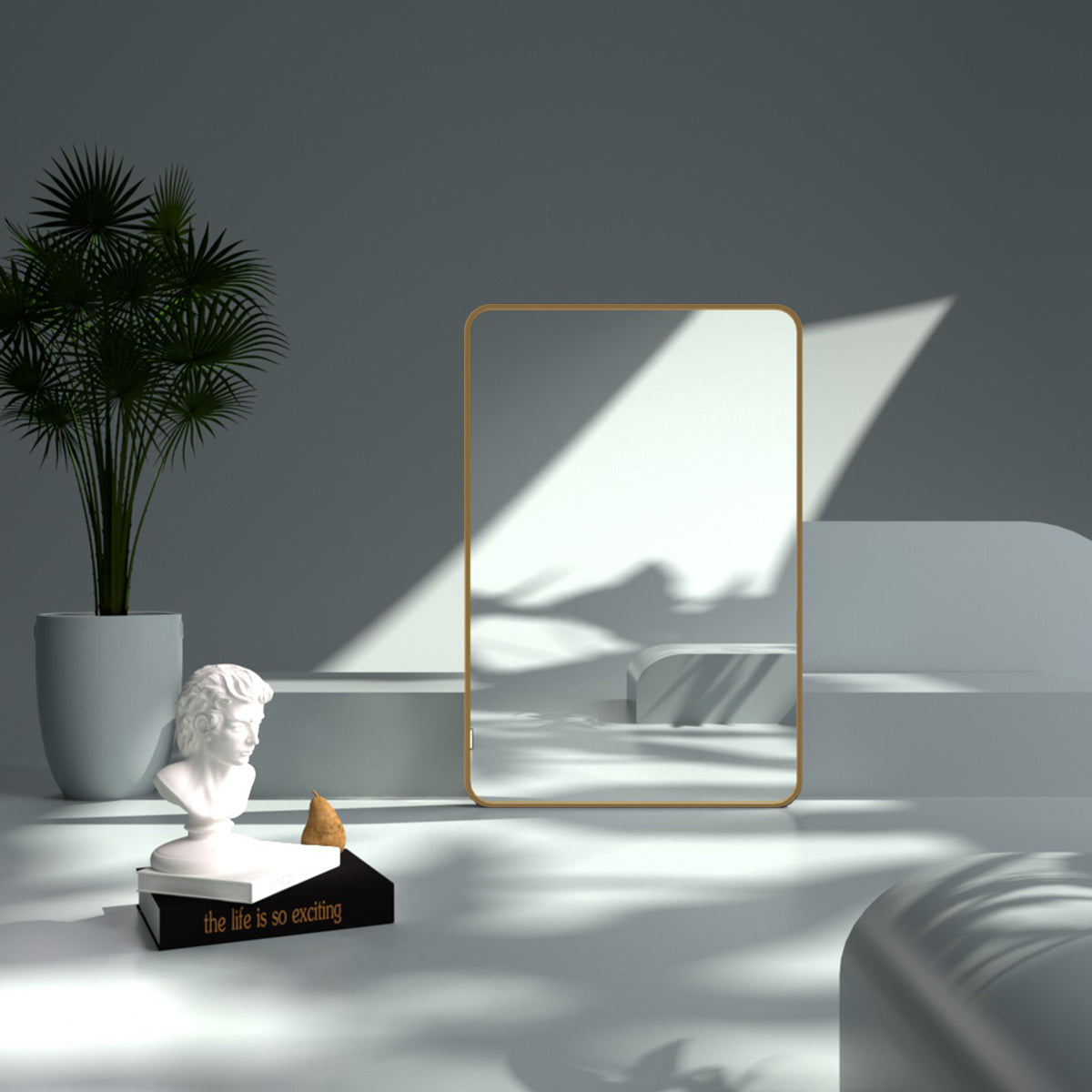 FMNP TaiMei 24 in. W x 36 in. H Rectangular Framed Wall Bathroom Vanity Mirror SM2436-BG-13_e1fd8151-365d-49d1-911b-eee37de0cba2