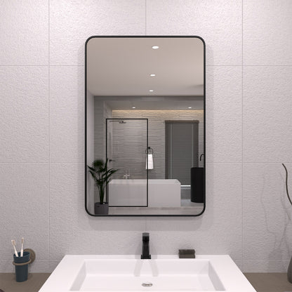 TaiMei 24 in. W x 36 in. H Vertical / Horizontal Rectangular Aluminum Framed Wall Mirror Matte Black SM2436-BL-01_39928038-357e-4ee2-8e5b-dc95eaa9a7b2