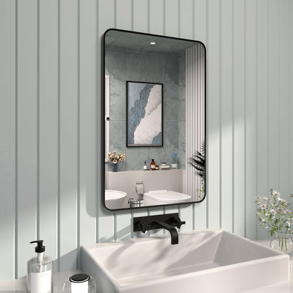 FMNP TaiMei 24 in. W x 36 in. H Rectangular Framed Wall Bathroom Vanity Mirror SM2436-BL-02_5d36cdb9-c1ae-4dc4-8999-ee76112f3d60