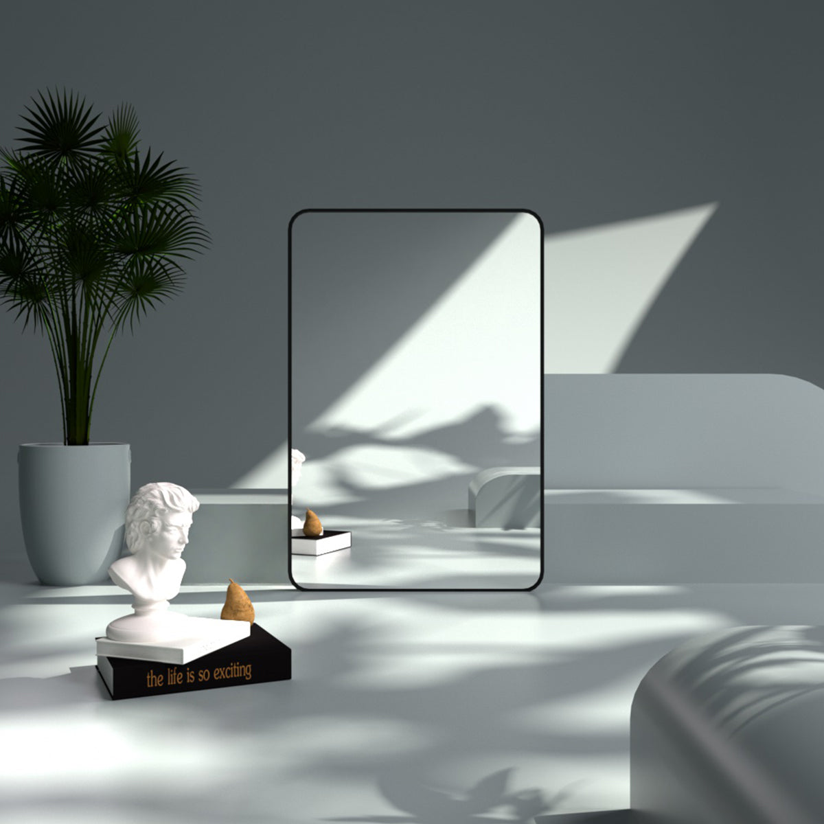 FMNP TaiMei 24 in. W x 36 in. H Rectangular Framed Wall Bathroom Vanity Mirror SM2436-BL-14_fbb980fe-ea37-4caf-b946-17016fc1cd44