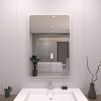 TaiMei 24 in. W x 36 in. H Vertical / Horizontal Rectangular Aluminum Framed Wall Mirror Brushed Nickel SM2436-BN-01_b0380f67-2306-4f98-ac6b-1c8e3ebfd914