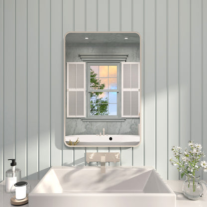 FMNP TaiMei 24 in. W x 36 in. H Rectangular Framed Wall Bathroom Vanity Mirror Brushed Nickel SM2436-BN-01_cc729c65-bad3-4011-9471-080a4ad61da7