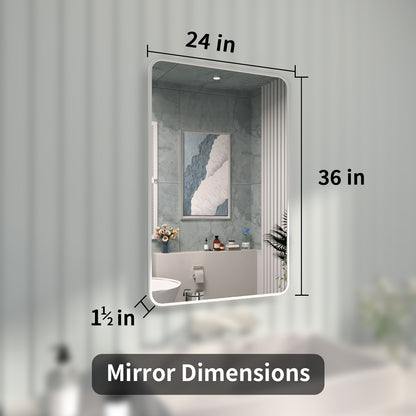 FMNP TaiMei 24 in. W x 36 in. H Rectangular Framed Wall Bathroom Vanity Mirror SM2436-BN-04_9bd47450-5e6f-4b46-94bf-f084825dfde7