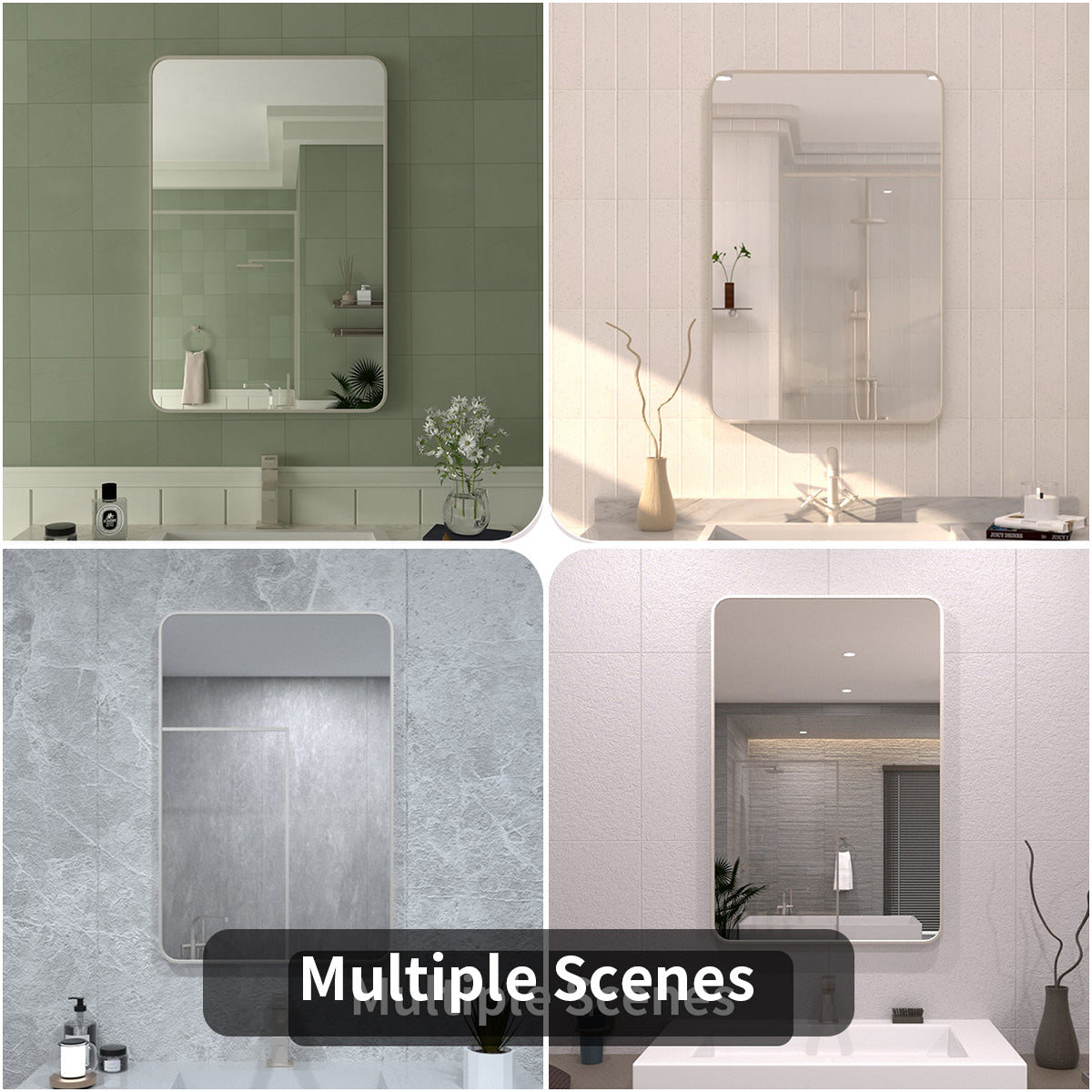 FMNP TaiMei 24 in. W x 36 in. H Rectangular Framed Wall Bathroom Vanity Mirror SM2436-BN-12_92d0a2db-1c9b-4f48-be45-116db2b6da56