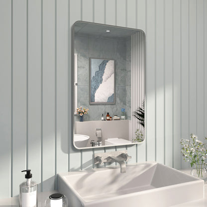FMNP TaiMei 24 in. W x 36 in. H Rectangular Framed Wall Bathroom Vanity Mirror SM2436-GY-02_f0eb1da2-fdaf-4892-911f-694b927830f3